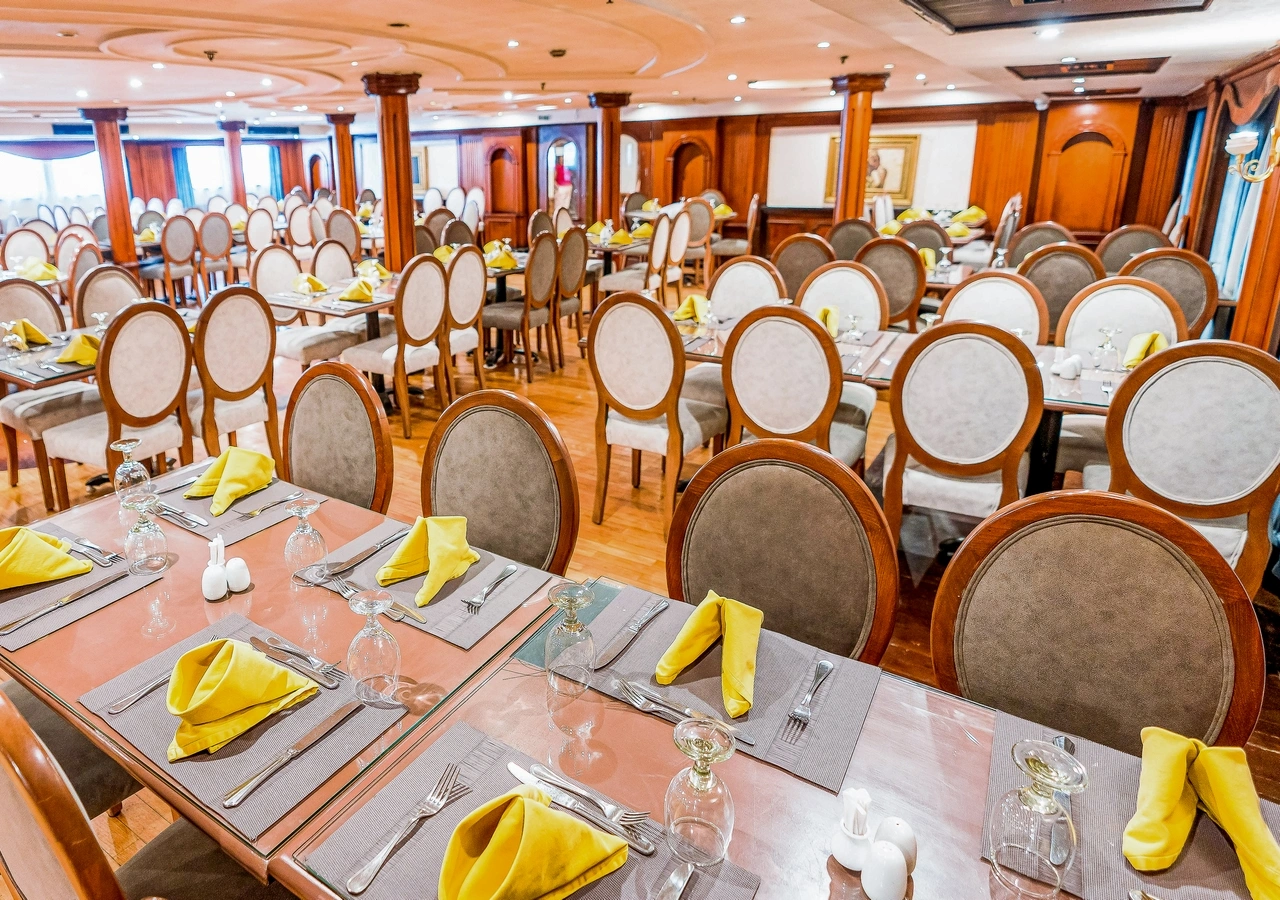 Restaurant aboard the MS Stephanie Nile Cruise Nile cruise
